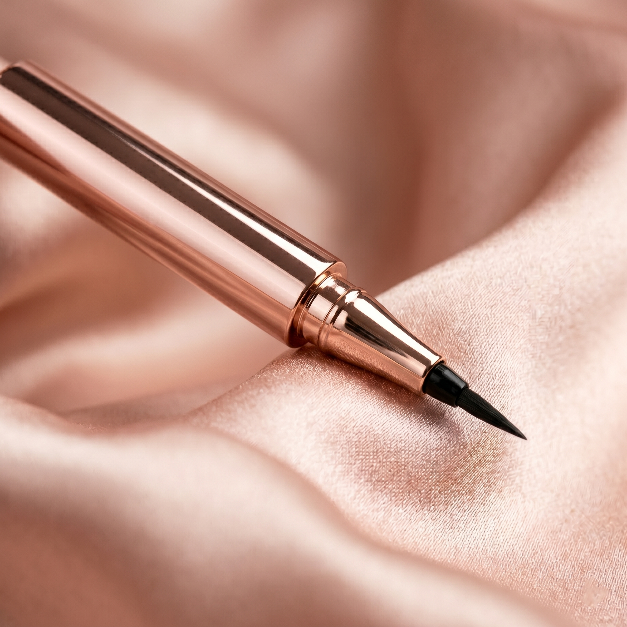 Zoom sur la pointe de l'eyeliner rose gold